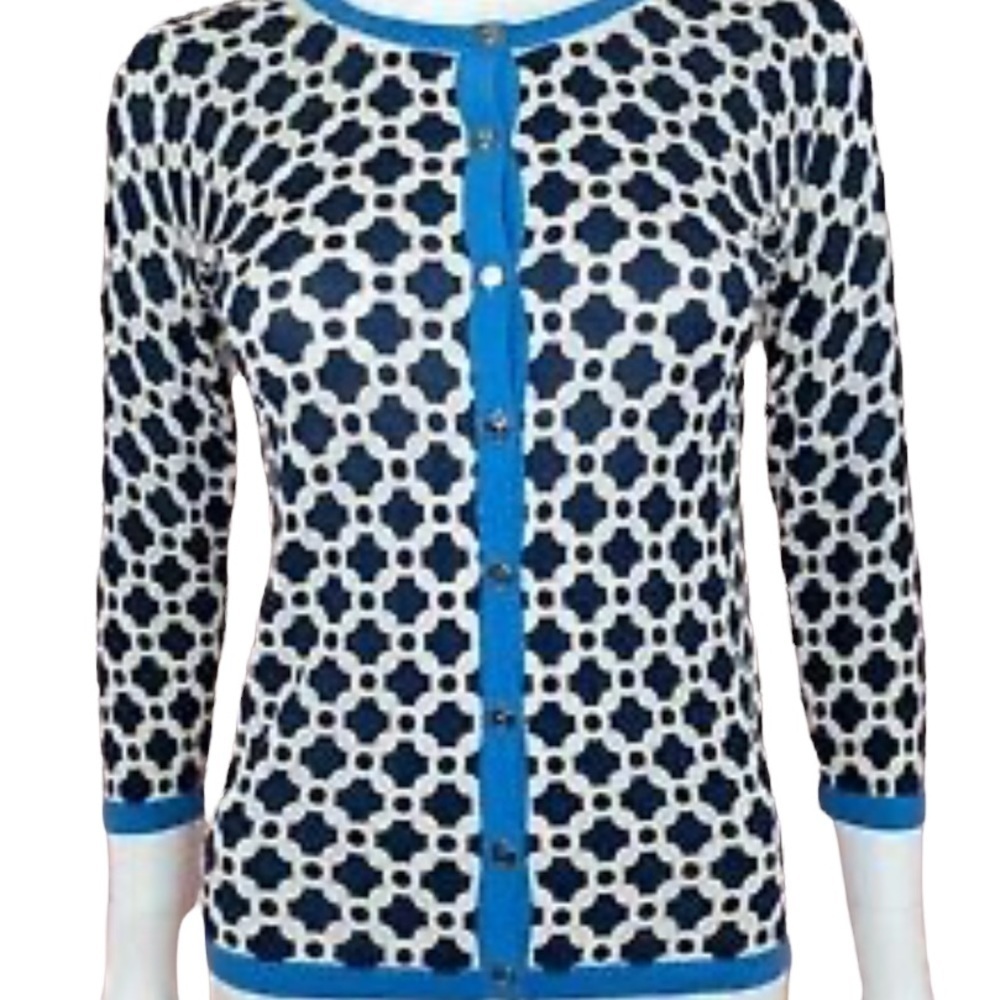 New SPARTINA 449 diamond and argyle wool cardigan sweater size XXS